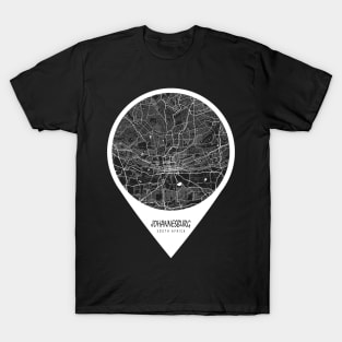 Johannesburg, South Africa City Map - Travel Pin T-Shirt